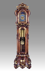 Grandfather Clock 507 walnut whith gold and decoration